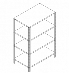 Металлический стеллаж Prostor Lite 1000x500x1500